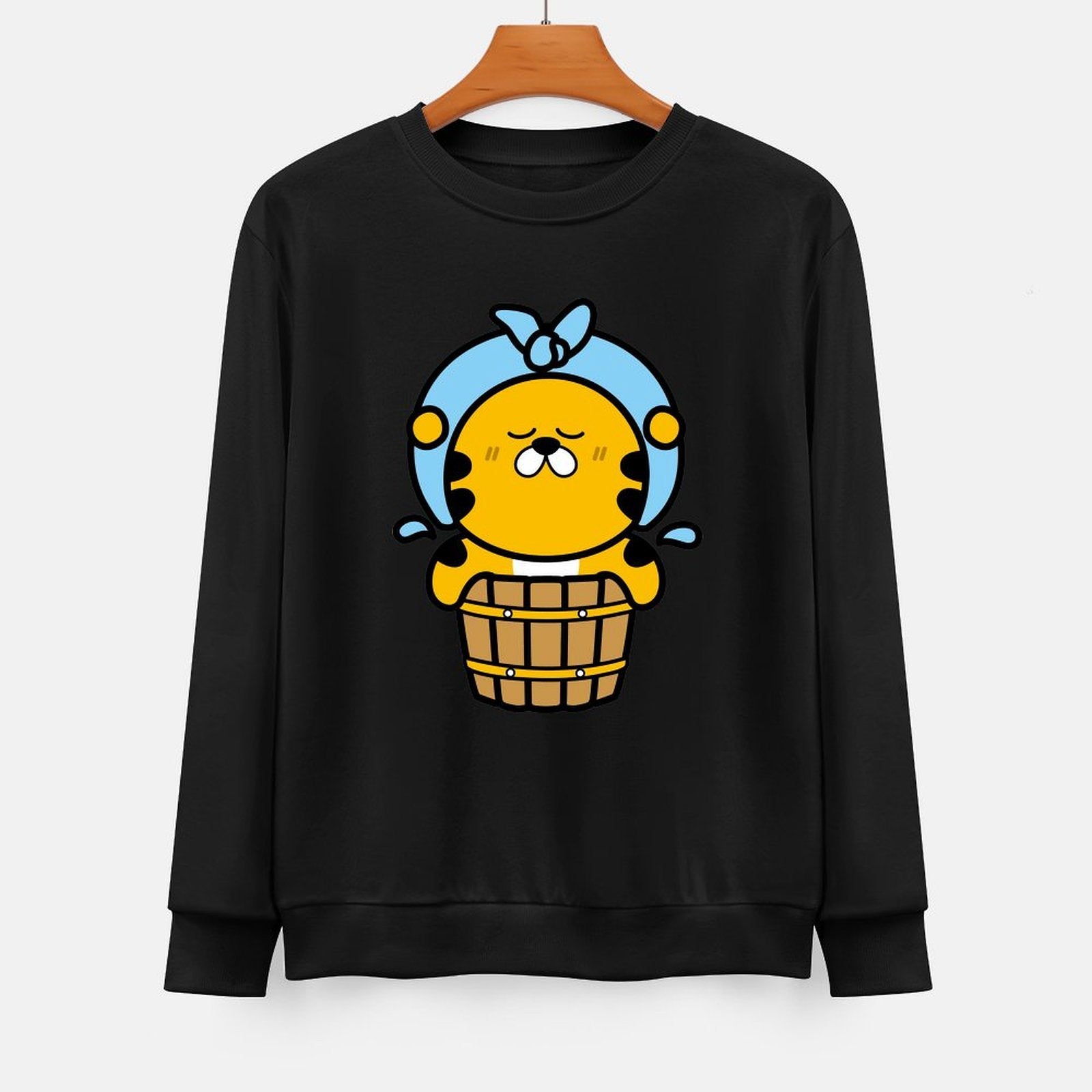 Front Patterned Long Sleeve TopCrew Neck SoftLine